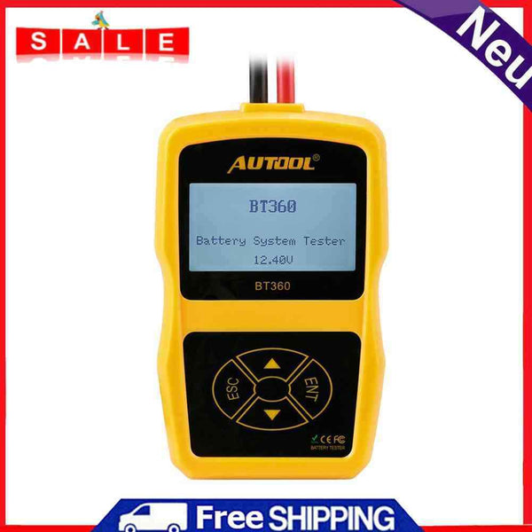 YouN Car Battery Testers,AUTOOL BT-360 DC 12V Vehicle Battery System Tester Car