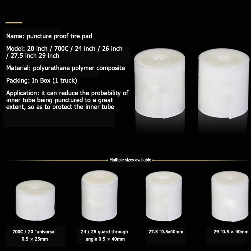 2 Roll/Set Bicycle Tire Liner Anti Puncture Pad Protector Tape (26 inch) Newly