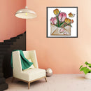 Partial Embroidery 14CT DIY Tulips in Envelope 2 Strand Kit Counted Cross Stitch