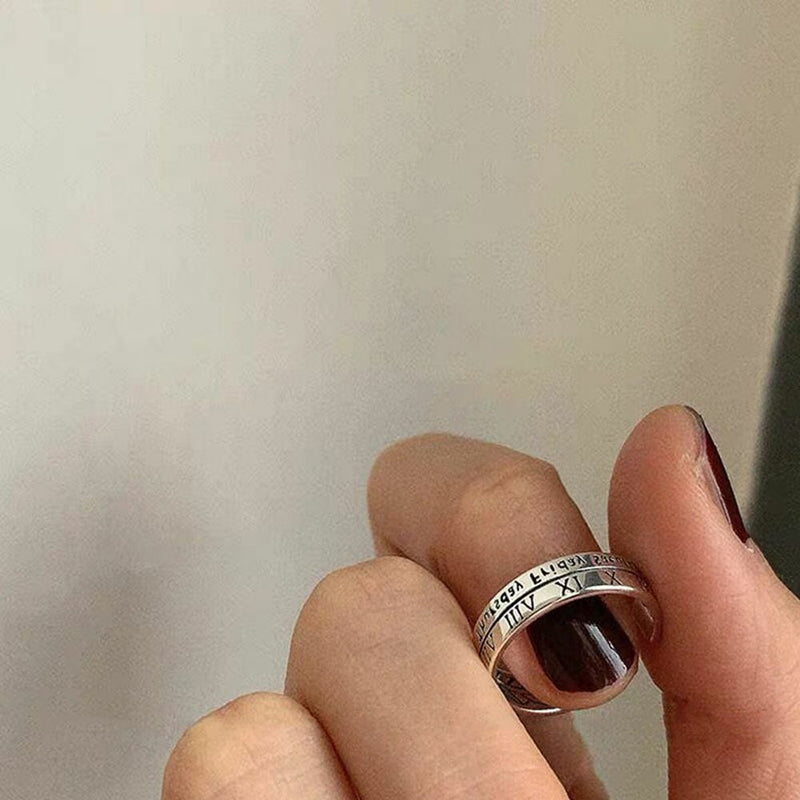 Wind Niche Design Roman Digital Rings Couples Tail Rings Adjustable Opening