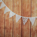 1* White Cotton Lace Flag Banner Bunting Pennant For Wedding Deco Birthday C8N3
