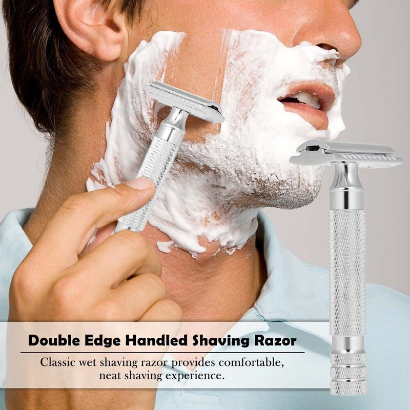 Metal Classic Double Edge Safety Razor w/ Blade Portable Shavers (TL2815) Newly