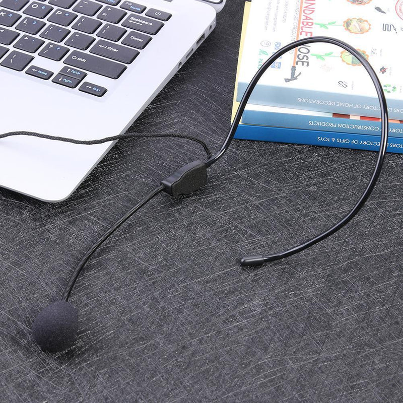 1.1m Head Mounted Microphone 3.5mm Wired Headset Mic for Teacher Guide Speech