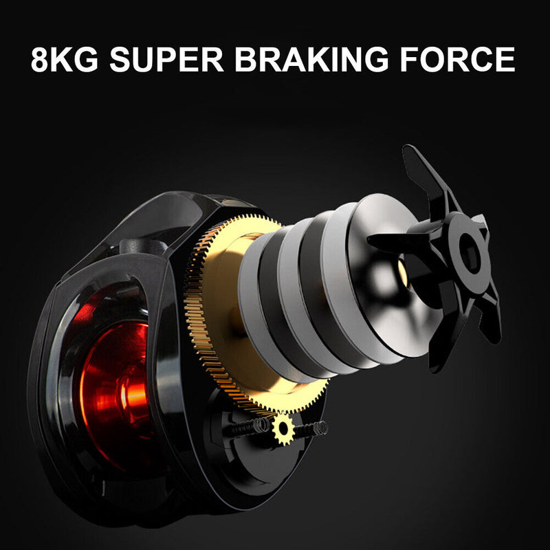 Baitcasting Reel 7.2 1 Gear Ratio 8kg Max Drag High Speed Metal Fishing Ree