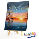 Sea Sunset Oil Paint By Number Kit DIY Acrylic Painting on Canvas Frameless