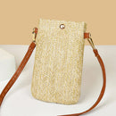 Women Mini Straw Messenger Bags Hand Woven Summer Beach Shoulder Phone Wallet