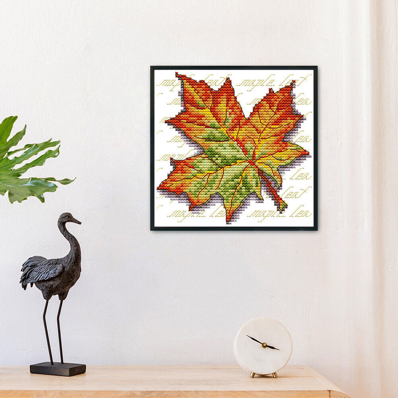 Cross Stitch Kit 14CT Stamp DIY Leaves Ecological Cotton Needlework (J194)