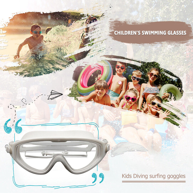 Children Goggles Waterproof Anti-fog Swimming Snorkeling Glasses (White) Newly