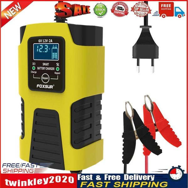 3 Stages Smart Car Motorcycle Automatic Battery Chargers 6V 12V 2A (EU) Newly