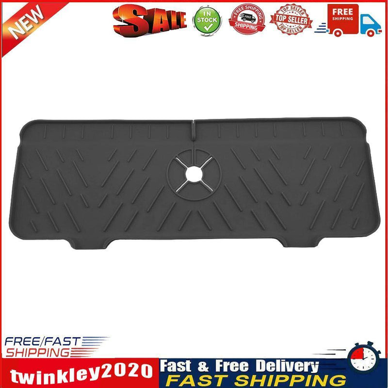 Faucet Absorbent Mat Sink Splash Guard Drying Pads for Kitchen RV (Black) Newly