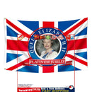 Platinum Jubilee Flag Polyester Queen Elizabeth Banner - British Decor (2) Newly