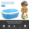 Rectangle Lunch Box Thermal Leak-Proof Heat Insulation Anti-Scald (Blue)