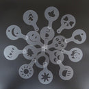 Chocolate Shaker Duster + 16pcs Cappuccino Coffee Stencils + Measure Spoon Newly