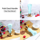 Retro Wax Sealing Stamp Wood Handle Customs Art Stamping Decor (Light Blue)