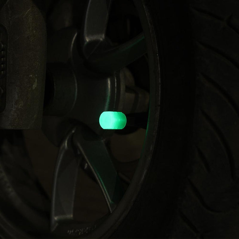 Luminous Stem Cover Tire Valves Caps Universal Valves Nozzles (12pcs Green)