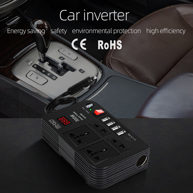 4 USB 300W DC 12V to AC 220V Car Power Inverter Charger Converter Adaper
