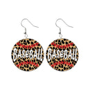 Leopard Print Sport Baseball Ear Wear Earrings Women Wedding Party Accessories