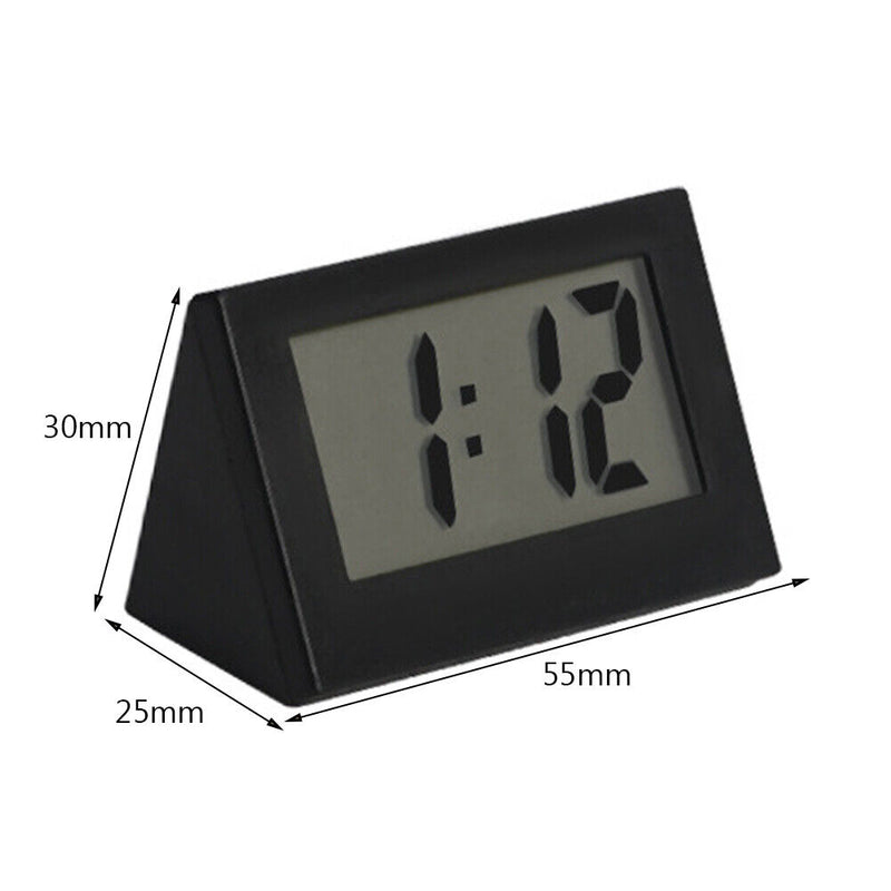 Mini LCD Digital Electronic Desktop Time Clocks Silent Desk Clocks (Black)