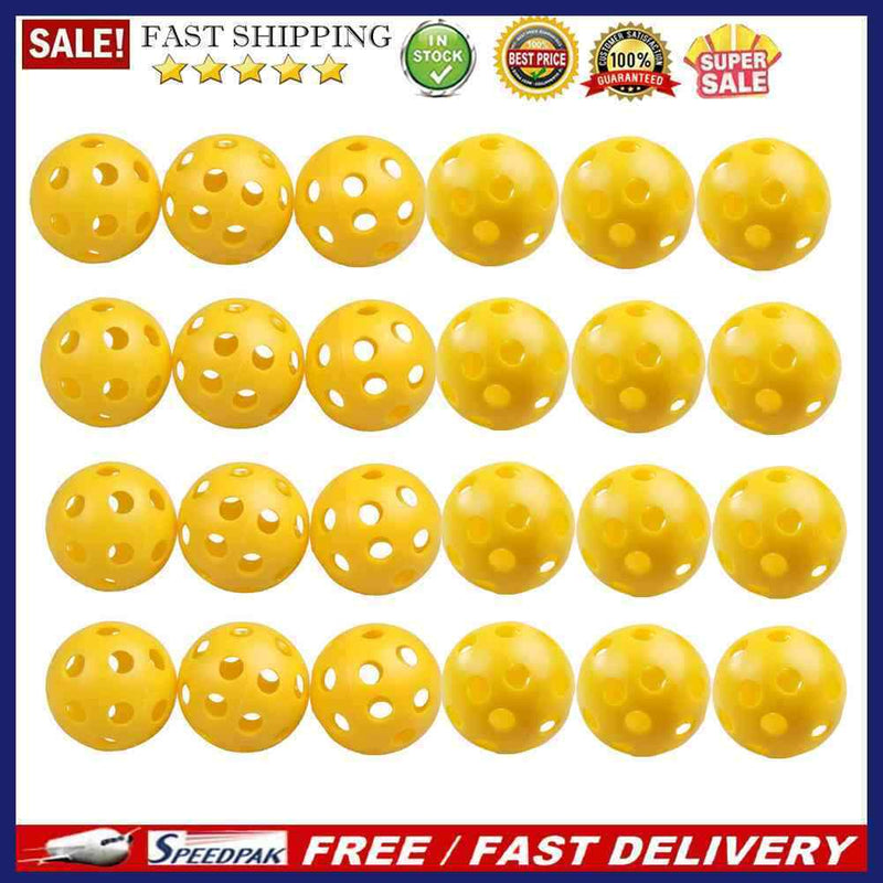 24Pcs Plastic Whiffle Airflow Hollow Golf Practice Training Sports Balls