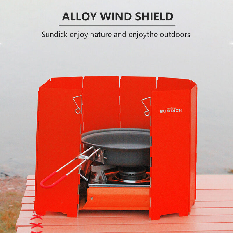 Foldable Stove Windshield Portable Camping Stove Windbreak (Red 12pcs) Newly