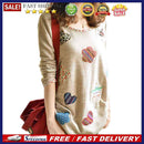 Women Fresh Hearts Flowers Print Blouse Round Neck Top Shirts XL
