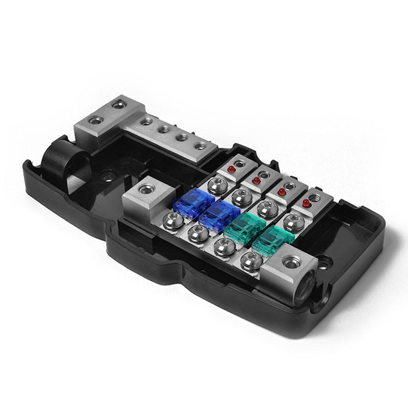 Car Audio Stereo Mini Blade Fuse Holder Distribution Block 4 Way Fuse Box