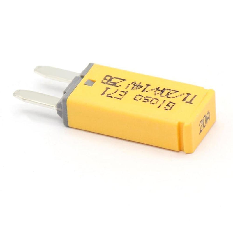 DC 14V Auto Reset Mini Power Circuit Breaker Blade Fuse for Car Boat (20A Yellow)