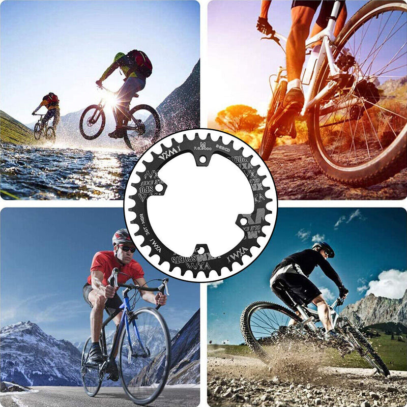 MTB Bike Chainring Bicycle Crankset Narrow Wide Chain 96BCD (Black 34T) Newly