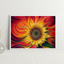 5D Kit DIY Abstract Flower Full Round Diamond Painting Wall Decor Rhinestone Art