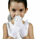 1Pair Kid Gloves White Short Satin Feel Hold Flower For 3-10 & H0V5 I0P0 X4M1