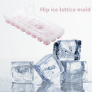 Silicone Ice Cube Tray Molds Flip Cover for Refrigerator Whisky (A Pink) Newly