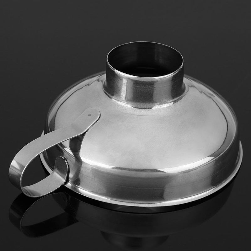 Stainless Steel Wide Mouth Canning Funnel Thick Salad Dressing Funnel(L)