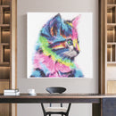Full Round Drill Acrylic Diamond Painting Colored Cat Kit Rhinestones Pictu