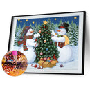 Snowman Christmas Tree DIY Full Drill Round Diamond Painting Embroidery Kit