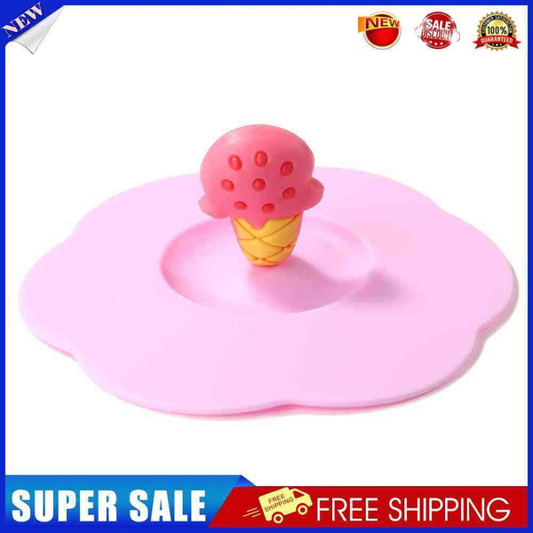 Torx Silicone Cup Cover Heat-resistant Leakproof Reusable Cartoon Lid (Ice)