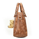 Women 4pcs Bag Set Weaven PU Soft Handbag Should Bag Tote Clutch(Yellow)