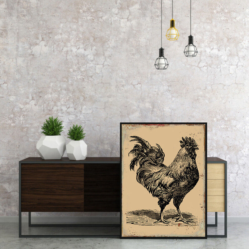 Frameless Oil Paint By Numbers DIY Rooster Picture Craft for Home Living Room