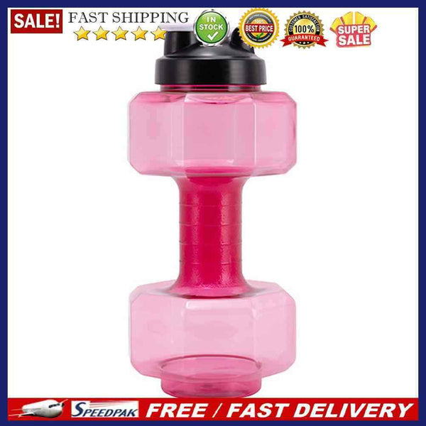 Outdoor Fitness Cycling Camping Water Bottle Gym Sport PET Dumbbell Shape K