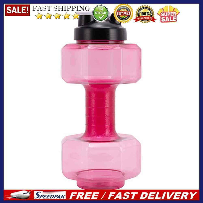 Outdoor Fitness Cycling Camping Water Bottle Gym Sport PET Dumbbell Shape K