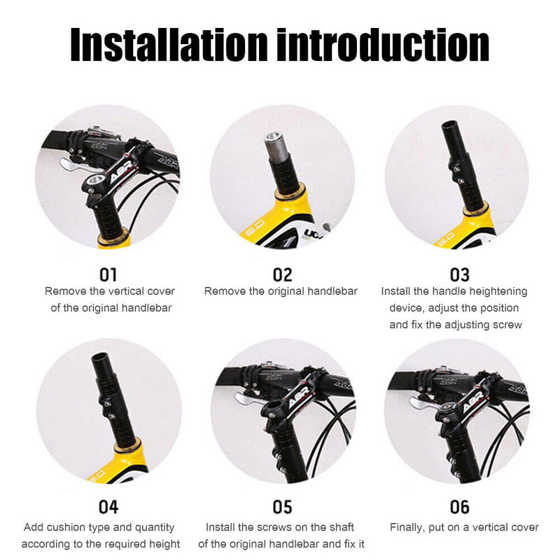 MOTSUV Bike Stem Riser Bicycle Fork Stem Extender Head Up Adaptor (180mm) Newly