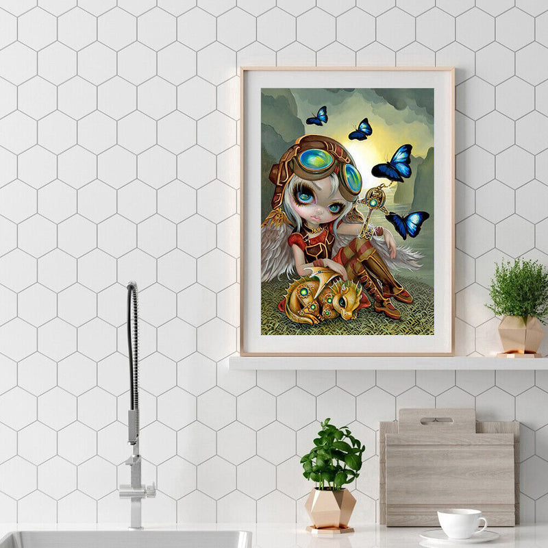 Oil Paint By Numbers Big Eyes Elf Coloring Picture Digital Drawing