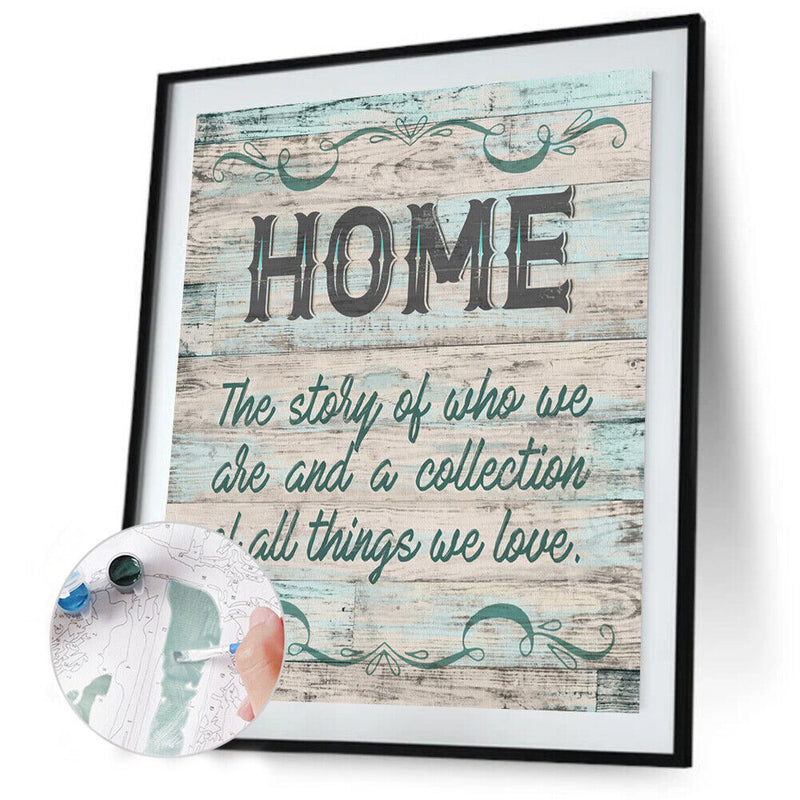 Digital Paint Calligraphy Painted By Numbers On Canvas Wall Decor