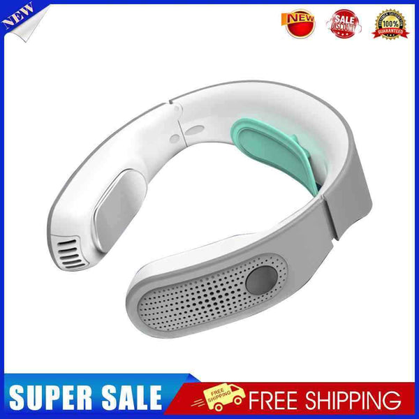 #A Hanging Neck Air Conditioner Warm Neckband Portable Fan Air Cooler LED Displa