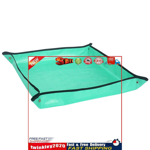 Plant Repotting Mat Waterproof Foldable Planting Pot Pad (Green 100x100cm) Newly