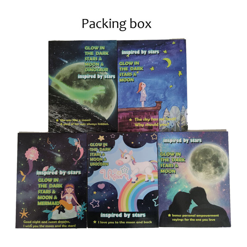 3pcs/set Waterproof Room Decals Luminous Removable Star Animal Wall Art Stickers