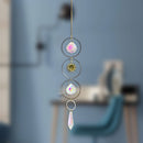 Crystal Wind Chime Star Moon Pendant Colorful Beads Hanging Drop Decor (B) Newly