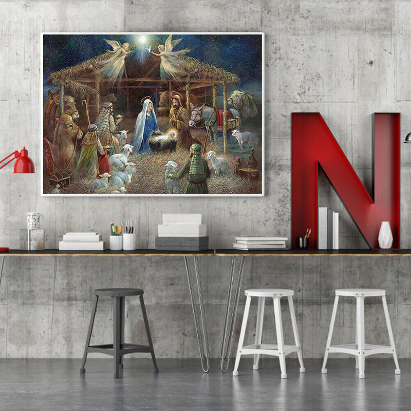 Nativity Oil Paint By Numbers Kits Canvas Drawing DIY Coloring Picture Art