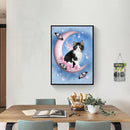 Full Round Drill Mosaic Craft Picture DIY Moon Cat Rhinestone Diamond Paint