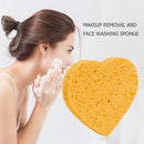 Heart Shaped Wood Pulp Cotton Face Cleansing Sponge Cosmetic Puff (Yellow)