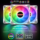 COOLMOON AS2 12cm Hydraulic Bearing RGB Computer Case Cooling Fan (White)